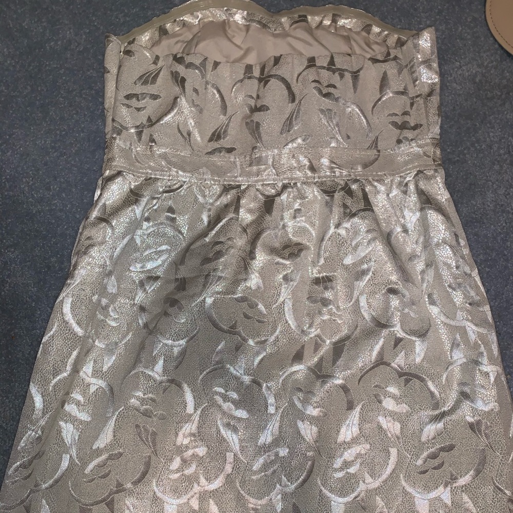 American eagle gold strapless dress